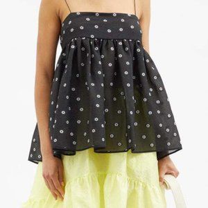 CECILIE BAHNSEN Babett floral-jacquard cloqué top